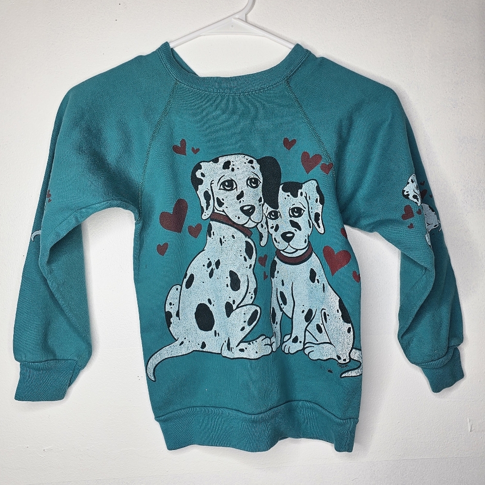 Teal Sweatshirt with Dalmatian Print